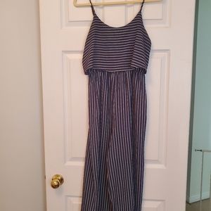 Striped Navy and White Wide Leg Jumper